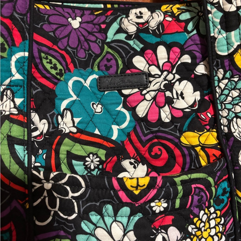 VERA BRADLEY DISNEY PARKS Magical Blooms Mickey Black Floral Tote Bag - Picture 2 of 7